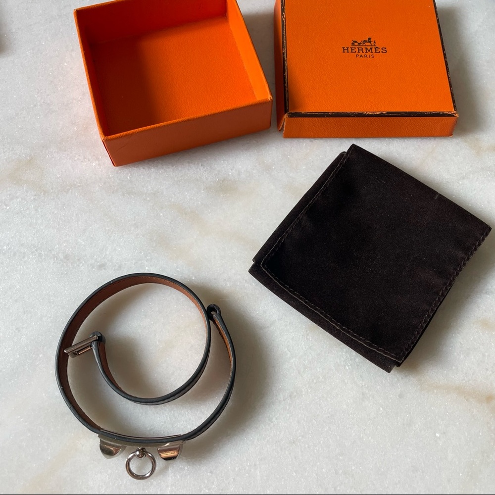 Hermes double tour leather bracelet